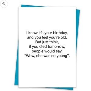 Wow, She Was So Young Birthday Greeting Card with Teal Envelope, NEW